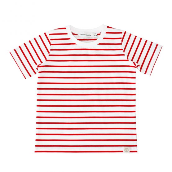Family Tees - Personalisable Kids Striped Tee in Red