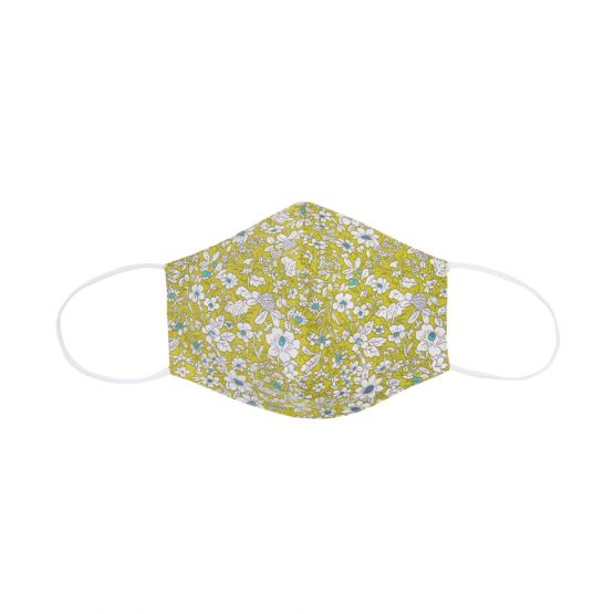 Reusable Kids & Adult Mask in Mustard Botanical Print (Personalisable)