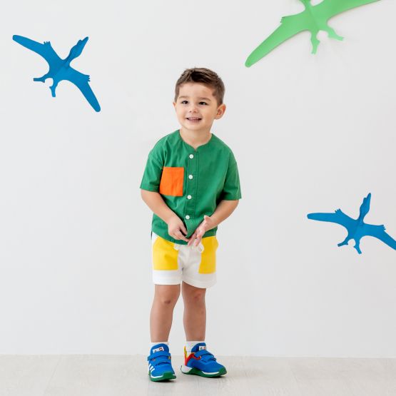 Made for Play - Kids Shorts with Contrast Pockets in White