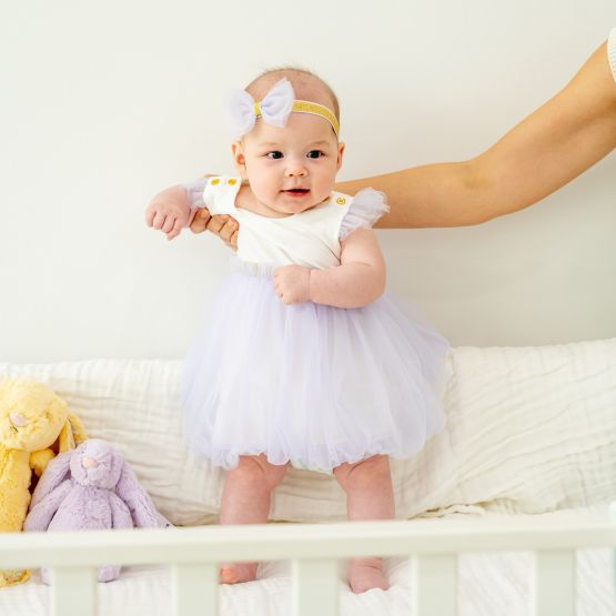 *Bestseller* Flower Girl Series - Baby Bubble Dress in Lilac