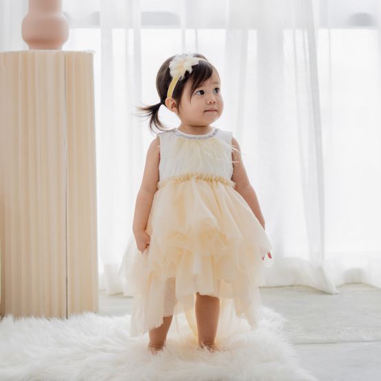 *Bestseller* Flower Girl Series - Cascading Dress in Champagne