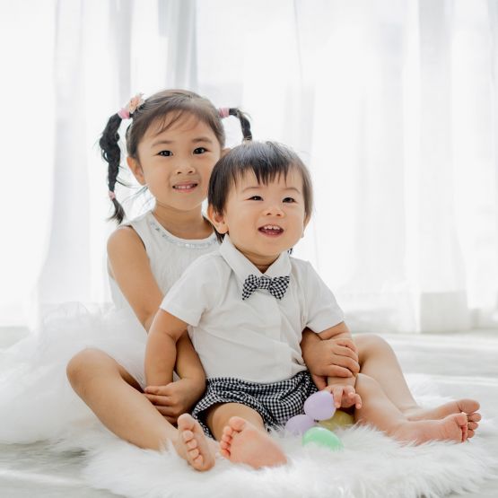 Papa & Mini - Baby Boy Bow Tie Romper in Black Gingham (Personalisable)