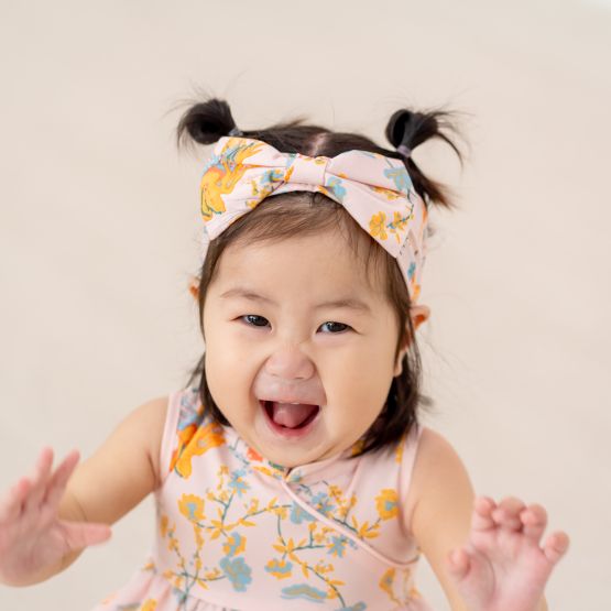 Dragon Series - Baby Bow Headband in Pink
