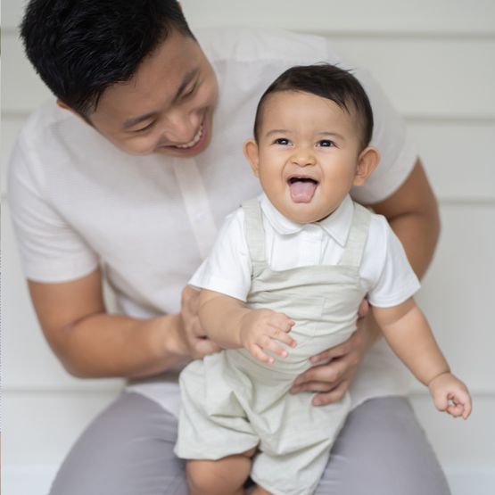 Papa & Mini - Baby Boy Overalls in Sage (Personalisable)