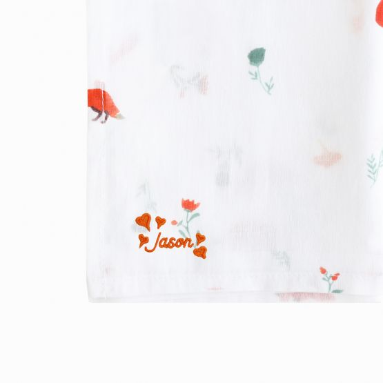 Baby Organic Swaddle - Fox (Personalisable)