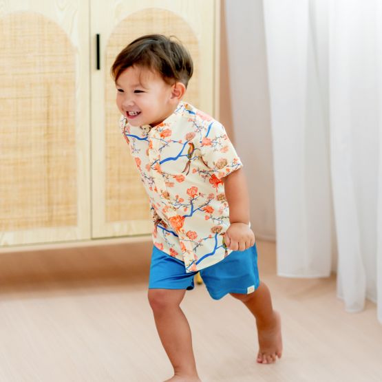 Garden Series - Boys Shirt in Yellow Peony (Personalisable)