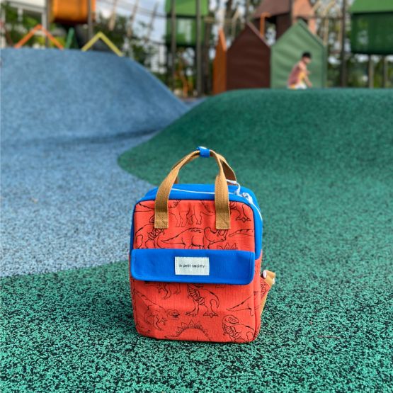 *New* Kids Insulated Backpack in Dino Print - Orange (Personalisable)