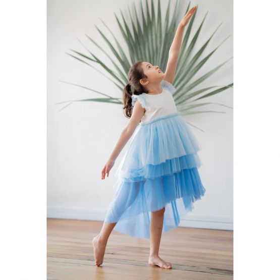 Flower Girl Series - Cascading Dress in Blue Hues