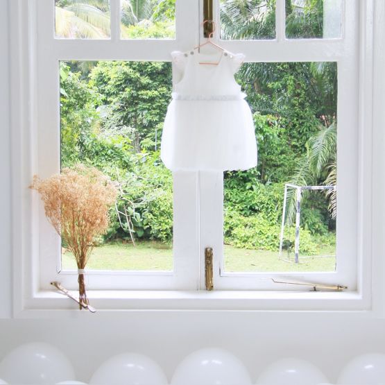 *Bestseller* Flower Girl Series - Baby Bubble Dress in White