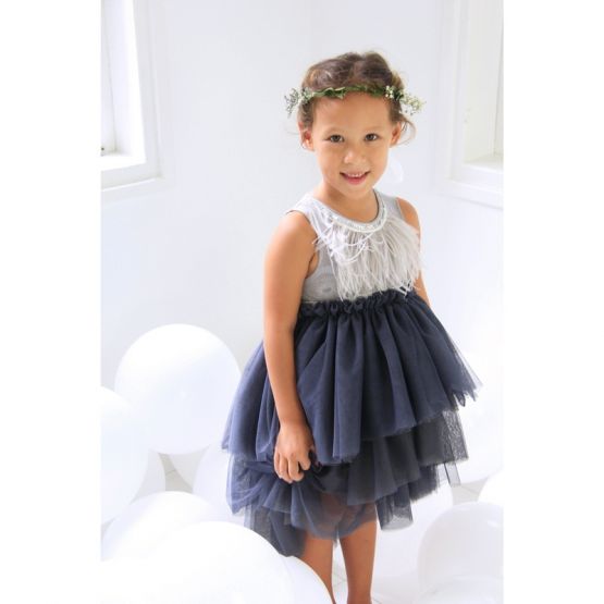 Flower Girl Series - Cascading Dress in Grey