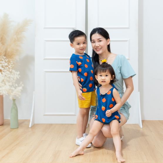 Chinese Motif Series - Ladies Romper in Light Blue