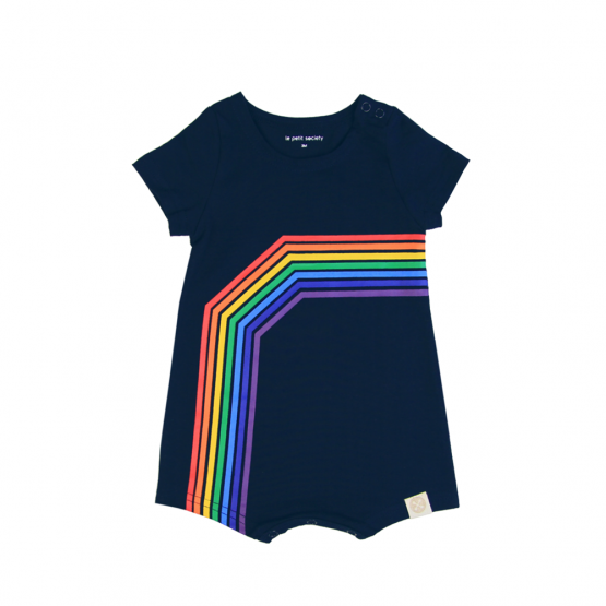 Rainbow Series - Baby Romper in Dark Navy (Left Arc) (Personalisable)