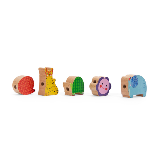 *New* Les Toupitis Wooden Lacing Beads by Moulin Roty