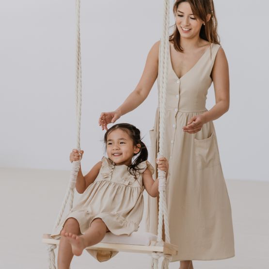Resort Series - Ladies Button-Down Dress in Sand Beige