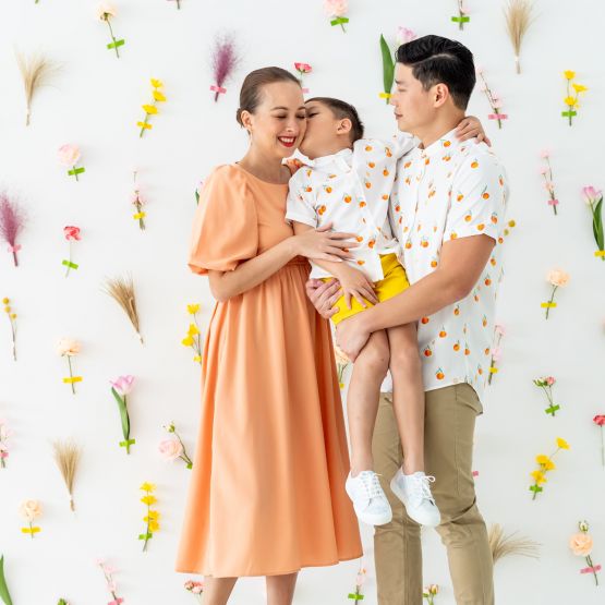 Mandarin Orange Series - Ladies Midi Dress in Orange