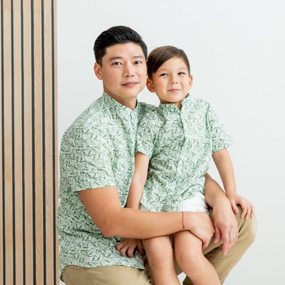 Spring Series - Boys Shirt in Green (Personalisable)