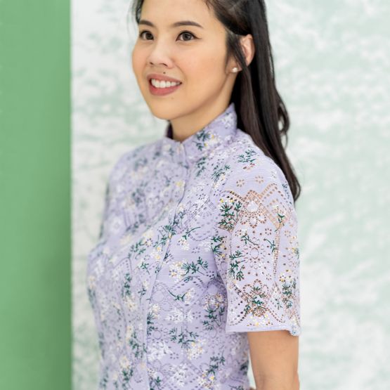 Spring Series - Ladies Mini Lace Dress in Lilac
