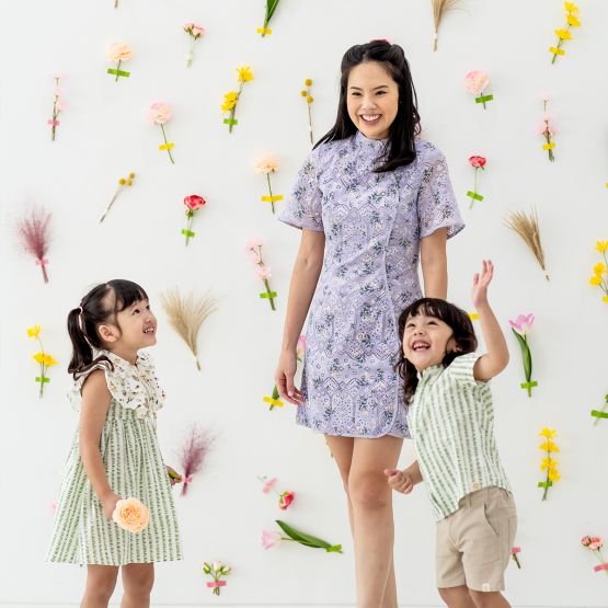 Spring Series - Ladies Mini Lace Dress in Lilac