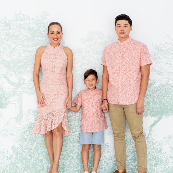Spring Series - Ladies Halter Lace Dress in Pink