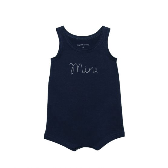 Family Tees - Mini Baby Sleeveless Romper in Navy