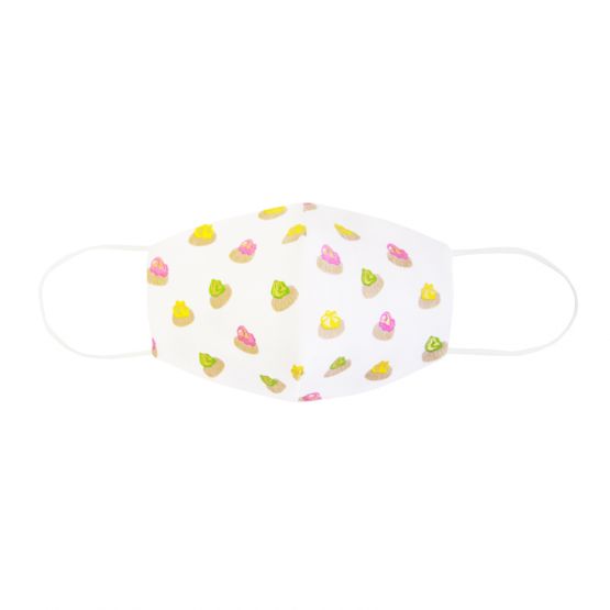 Reusable Kids & Adult Mask in Gem Biscuit Print (White) (Personalisable)