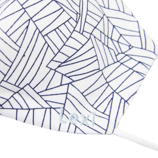Reusable Kids & Adult Mask in Maze Print (White) (Personalisable)