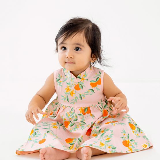 Mandarin Orange Series - Baby Girl Cheongsam in Pink (Personalisable)