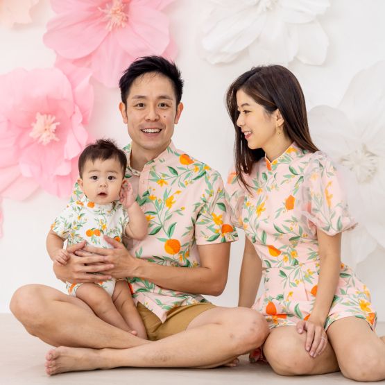 Mandarin Orange Series - Men’s Shirt in Pink - Classic Fit (Personalisable)