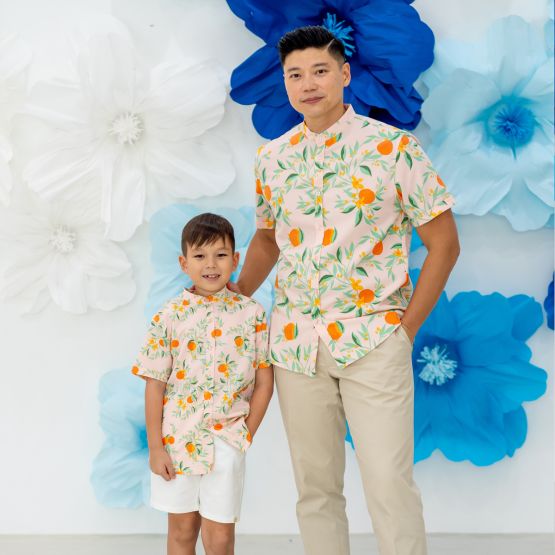 Mandarin Orange Series - Men’s Shirt in Pink - Classic Fit (Personalisable)