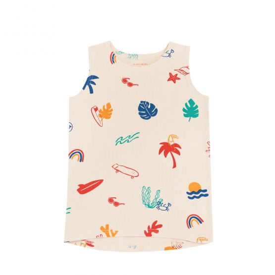 Resort Series - Kids Ribbed Tank In Paradise Print