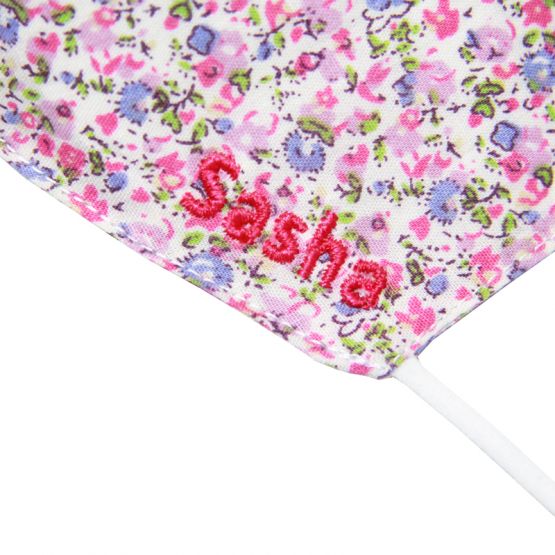Set Of 3 Reusable Kids & Adult Masks in Pink, Yellow & Purple Blossom Print (Personalisable)