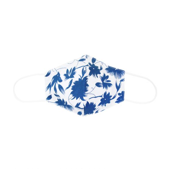 Reusable Kids & Adult Mask in Porcelain Floral Calligraphy Print (Personalisable)