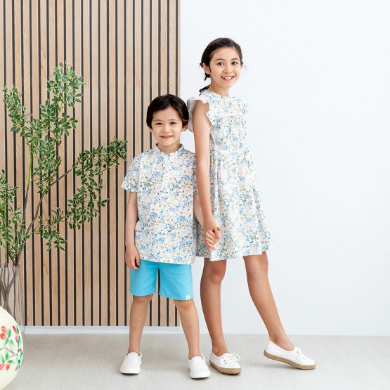 Rabbit Series - Boys Jersey Shirt in Beige Woodlands Print
