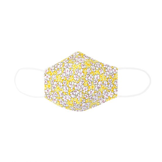 Reusable Kids & Adult Mask in Yellow Sakura Print (Personalisable)