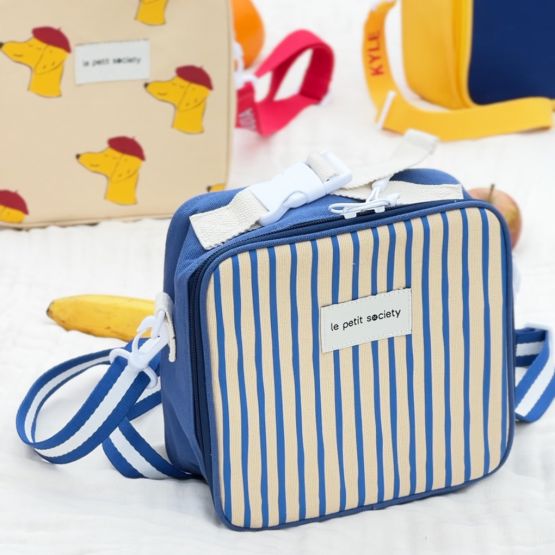 Thermal Snack Bag in Blue Stripes