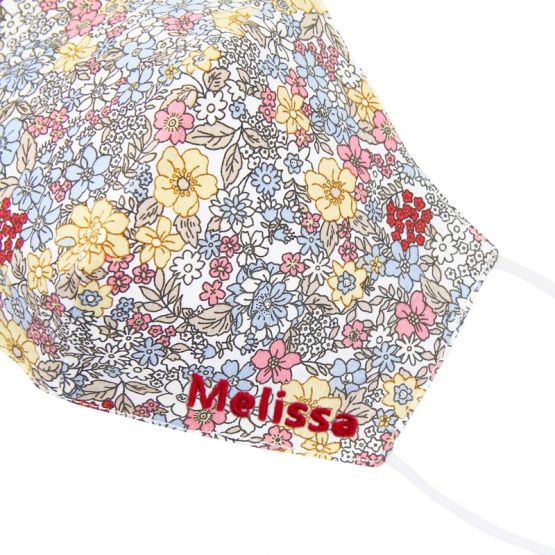 Reusable Kids & Adult Mask in Ivory Spring Bloom Print (Personalisable)