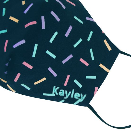 Reusable Kids & Adult Mask in Sprinkles Print (Navy) (Personalisable)