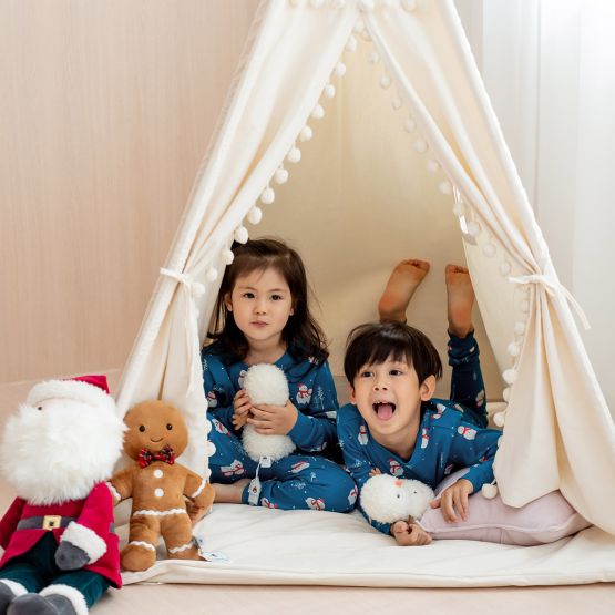 Canvas Teepee Tent with Pom Poms