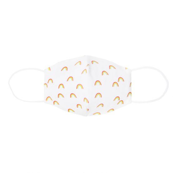 Reusable Kids & Adult Mask in Rainbow Print (White) (Personalisable)