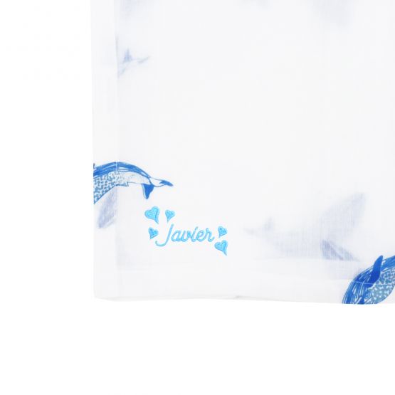 Baby Organic Swaddle - Whale (Personalisable)