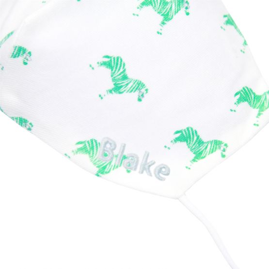 Reusable Kids & Adult Mask in Green Zebra Print (Personalisable)